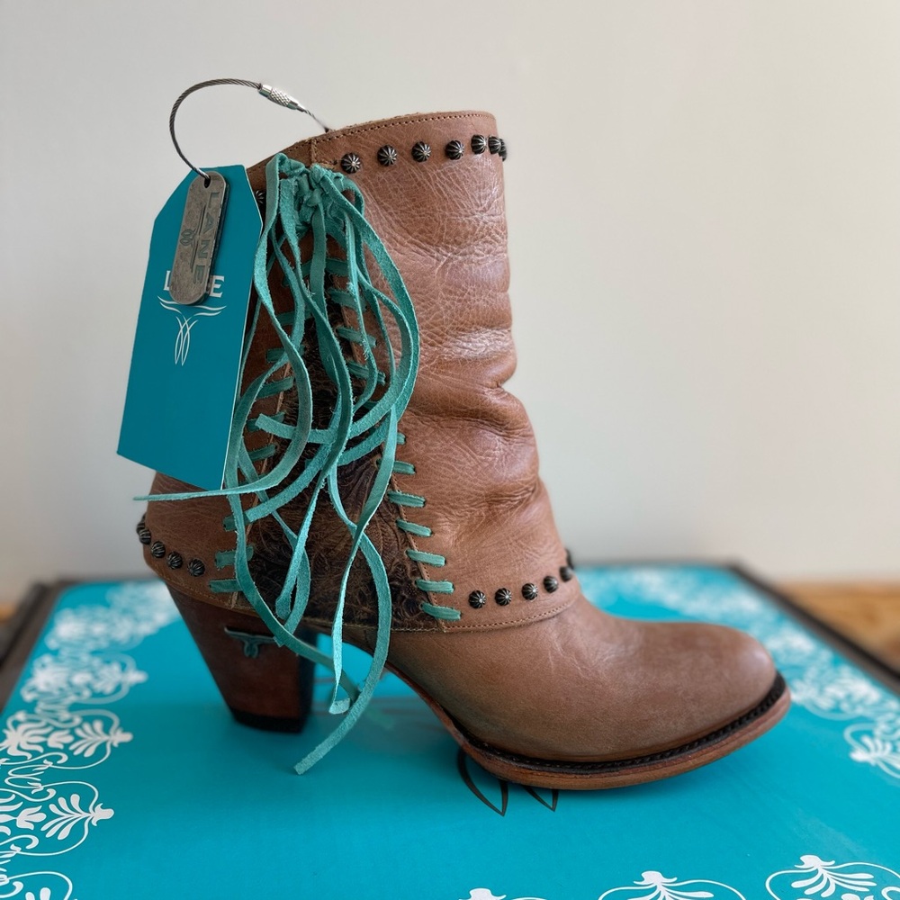 Lane Leather Ankle Boots with Fringe